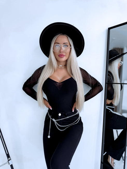 "HOT CHERRIES” HS9907" mesh top - BLACK